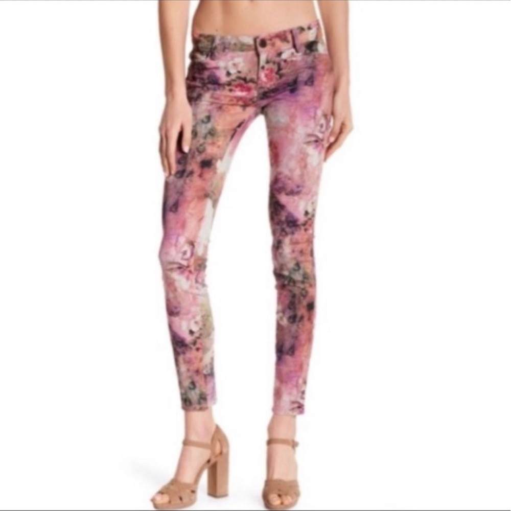 Etienne Marcel designer skinny floral jeans. SZ 25